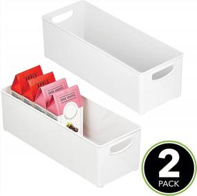 img 3 attached to Efficient Kitchen Storage: MDesign Plastic Organizer Bin For Pantry And Fridge - 2 Pack, Holds Snacks, Sauces, Drinks, And Canned Foods