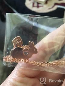 img 5 attached to 🐰 Yoosteel Bunny Gifts: 14K Rose Gold Plated Heart Initial Necklace - Engraved Love Heart - Cute Animal Bunny Necklaces for Kids Girls - Daughter Toddlers Jewelry