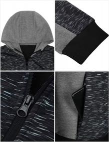 img 1 attached to Stay Warm And Stylish With DiShang Men'S Hooded Fleece Jacket - Full-Zip Urban Hoodie Outwear