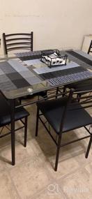 img 6 attached to VECELO Black Dining Table Set with 4 Chairs [Includes 4 Placemats] - Enhanced SEO