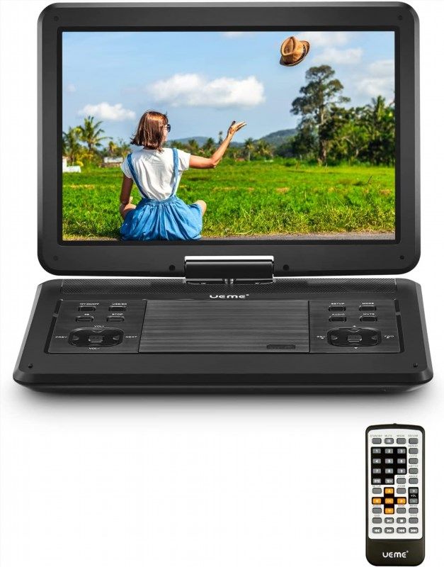  13.9inch HD Portable DVD Player, MP3/CD/TV Player with Swivel  Screen Built-in Rechargeable Battery Supported Secure Digital Memory Card  and USB Direct Play (US Plug 110-240V) : Electronics