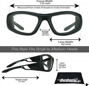 img 3 attached to Motorcycle Sunglass Goggles For Men And Women. Safety Impact Resistant Polycarbonate Smoke Lens And Removable Foam Cushion