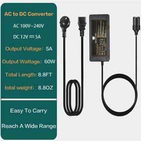 img 2 attached to 🔌 Versatile AC to DC Converter: 110V to 12V 5A 60W Car Cigarette Lighter Adapter