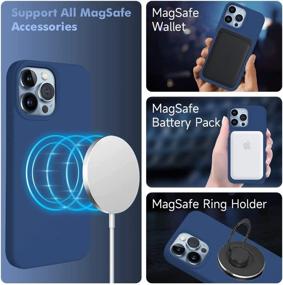 img 3 attached to Blue Kimguard Silicone Magnetic Case for iPhone 12 Pro Max - Magsafe, Microfiber Lined, 6.7 inch 2021