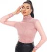 👚 stylish and sexy: anbenser women's turtleneck top - long sleeve slim fit, mesh sheer see through casual blouse logo