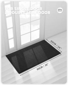 img 3 attached to Non-Slip Black Indoor Entrance Mat - 24”X36” Color G Front Door Mat For Home, Absorbent & Washable Entry Rug For Indoors, 2X3 Floor Mat For Entryway - Ideal For High Traffic Areas