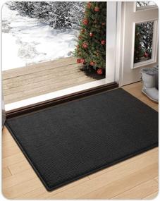 img 4 attached to Non-Slip Black Indoor Entrance Mat - 24”X36” Color G Front Door Mat For Home, Absorbent & Washable Entry Rug For Indoors, 2X3 Floor Mat For Entryway - Ideal For High Traffic Areas