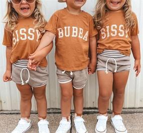 img 1 attached to Toddler Clothes Letter T Shirts Sissy Rose Apparel & Accessories Baby Girls