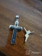 img 1 attached to HZMAN Stainless Steel Catholic INRI Cross Crucifix Pendant Necklace with Gold and Silver Tone Accents and 22+2 Inch Chain for Men and Women review by Brian Weese