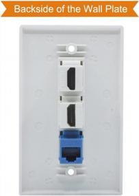 img 2 attached to Streamline Your Connections: 2 HDMI And Ethernet Wall Plate With CAT6 Port In White