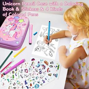 img 3 attached to Magical Unicorn Marker Set With Large Capacity Pencil Case, Coloring Books, Colored Pens, And Stickers - Perfect Gifts For 4-8 Year Old Girls On Birthdays And Special Occasions By Scientoy