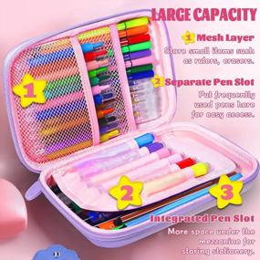 img 2 attached to Magical Unicorn Marker Set With Large Capacity Pencil Case, Coloring Books, Colored Pens, And Stickers - Perfect Gifts For 4-8 Year Old Girls On Birthdays And Special Occasions By Scientoy