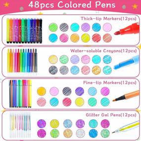 img 1 attached to Magical Unicorn Marker Set With Large Capacity Pencil Case, Coloring Books, Colored Pens, And Stickers - Perfect Gifts For 4-8 Year Old Girls On Birthdays And Special Occasions By Scientoy