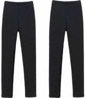 warm up your winter with irelia's 2 pack 100% cotton fleece lined leggings for girls logo