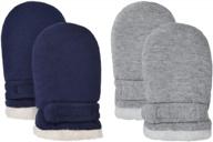 зимние варежки для новорожденных, регулируемые несъемные теплые флисовые перчатки с подкладкой из шерпы для детей от 0 до 12 месяцев, для мальчиков и девочек логотип