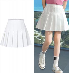 img 2 attached to Women'S Pleated Mini Tennis Skirt School Uniform