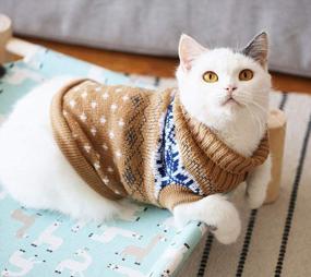 img 4 attached to 🐱 Evursua Winter Knit Cat Clothes Sweater for Small Dogs and Cats - Warm, Soft, High Stretch - Fits Male and Female Pets