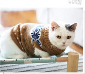 img 3 attached to 🐱 Evursua Winter Knit Cat Clothes Sweater for Small Dogs and Cats - Warm, Soft, High Stretch - Fits Male and Female Pets