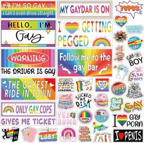 img 4 attached to 🌈 76 PCS Original LGBT Funny Gay Prank Bumper Stickers for Cars, Decals for Motorcycles, Trucks, Luggage | Funny Stickers for Adults | Funny LGBT Stickers for Vehicles