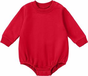 img 4 attached to Oversized Newborn Baby Romper Bodysuit With Long Sleeves - Stylish Pullover Sweater Top For Fall And Winter Infant Clothing By OPAWO