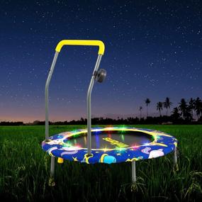 img 3 attached to 220 LBS Max Load 36" Foldable Mini Trampoline With Bluetooth Audio LED Lights, Detachable Handrail & Safty Padded Cover For Kids Exercise Indoor Outdoor Backyard Toddlers