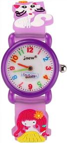 img 4 attached to Waterproof 3D Cute Cartoon Digital Silicone Wristwatches Time Gift For Girls Boy Kids Children