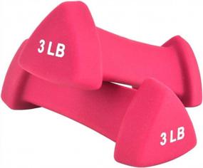 img 4 attached to 3 LB Neoprene Coated EILISON Triangle Dumbbells - Perfect Home Gym Exercise & Fitness Equipment For Strength Training Workouts!