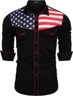 coofandy american shirts casual western men's clothing in shirts logo