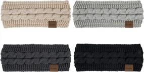 img 3 attached to Set Of 4 Women'S Winter Headbands - Thick Cable Knit Ear Warmers With Fleece Lining, Crochet Detailing, And Cozy Fuzzy Texture - Ideal Gifts For Winter Season