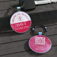 type 2 diabetes medical alert tag with qr customization and keychain - store important medical information. logo