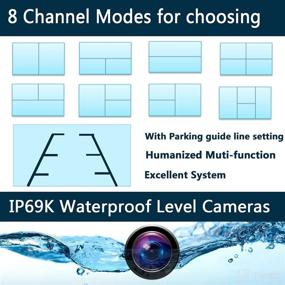 img 3 attached to 📹 128GB 6 Split Large Screen 10.1 inch 1080P RV Truck Trailer Backup Camera Monitor with Built-in DVR Recorder for Rear Side Front Reversing View Wired System Image - Waterproof, Eliminate Blind Spot