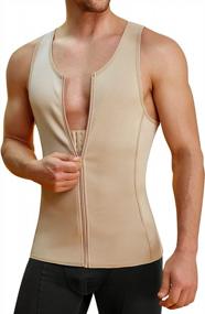 img 4 attached to Get The Perfect Toned Body With TAILONG Men'S Compression Shirt - Slimming Tank Top Shaper And Tummy Control Girdle