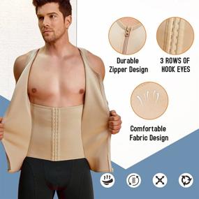 img 3 attached to Get The Perfect Toned Body With TAILONG Men'S Compression Shirt - Slimming Tank Top Shaper And Tummy Control Girdle