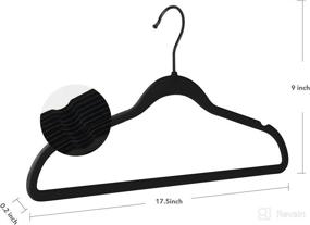 img 3 attached to 👚 NesTidy Black Velvet Hangers 60 Pack: Non-Slip Space Saving Clothes Hangers with 360 Degree Swivel Hook for Closet Organization – Perfect for Coats, Sweaters, Pants, Dresses (Black Felt Hangers)