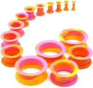 complete ear stretching kit set - 20/28pcs of hollow hard silicone plugs and tunnels, ear expander gauges, stretcher body piercing jewelry, 8g-1 логотип