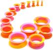 complete ear stretching kit set - 20/28pcs of hollow hard silicone plugs and tunnels, ear expander gauges, stretcher body piercing jewelry, 8g-1 logo