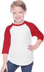 img 2 attached to 👕 Kavio Contrast Raglan Girls' Jersey Top for Toddlers - Clothing via Tops, Tees & Blouses