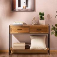 modern console table with storage | 2 drawers for living room, hallway, entryway | zenvida brevard logo