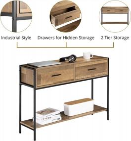 img 1 attached to Modern Console Table With Storage | 2 Drawers For Living Room, Hallway, Entryway | Zenvida Brevard