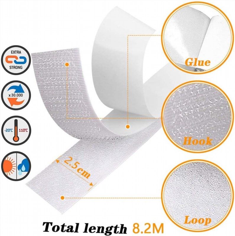 Self Adhesive Dots,350pcs(175 Pairs) 0.59 Inch Diameter Strong Sticky Back  Hook Nylon, 15mm Loop Strips with Waterproof Glue Tapes, Perfect for School