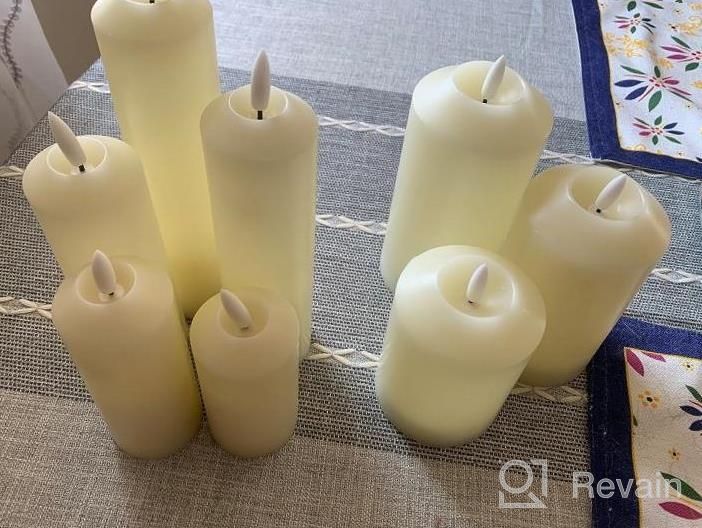 img 1 attached to 6-Hour Timer LED Lytes Flameless Decorative Candles - 5 Ivory Wax Narrow Battery Candle Set With Realistic 3D Flame & Wick Flickering review by Chris Fisher