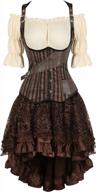 steampunk overbust corset dress with skirt set for women - gothic halloween costume by frawirshau logo