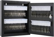 kyodoled wall-mounted key storage lock box with key, premium locking key cabinet that manages up to 60 keys, includes key hooks, tags, and labels for easy organization - black color design logo