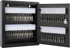 img 4 attached to KYODOLED Wall-Mounted Key Storage Lock Box With Key, Premium Locking Key Cabinet That Manages Up To 60 Keys, Includes Key Hooks, Tags, And Labels For Easy Organization - Black Color Design