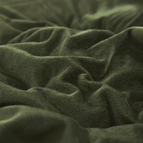 img 1 attached to Queen Army Green Velvet Duvet Cover Set - Fluffy Bedding Sets In Dark & Hunter Green, Olive With Zipper Closure
