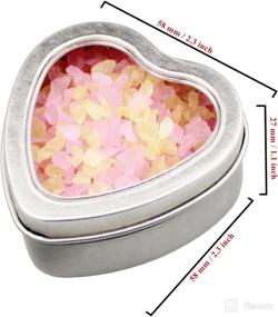 img 2 attached to 🎁 14-Pack 2oz Heart Shaped Silver Metal Tins with Clear Window for Candle Making, Candies, Gifts & Treasures - Empty & Ready for Personalization