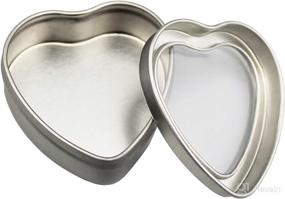 img 3 attached to 🎁 14-Pack 2oz Heart Shaped Silver Metal Tins with Clear Window for Candle Making, Candies, Gifts & Treasures - Empty & Ready for Personalization