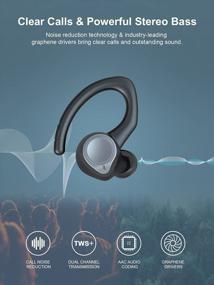 img 2 attached to Coucur Bluetooth 5.1 Wireless Earbuds With Immersive Sound And Detachable Earhooks - IP7 Waterproof Sport Headphones With Noise Cancelling Mic
