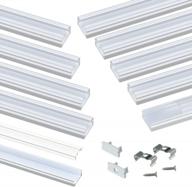 muzata 10pack 3.3ft/1m led channel system with transparent clear cover lens,aluminum extrusion track housing profile for strip light high light u1sw wt 1m, lu1 lh1 logo