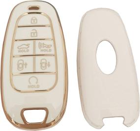 img 1 attached to 🔑 Protective TPU Case Cover for Hyundai Key Fob & Smart Key Holder – BINOWEN Sonata Santa fe Tucson (White)